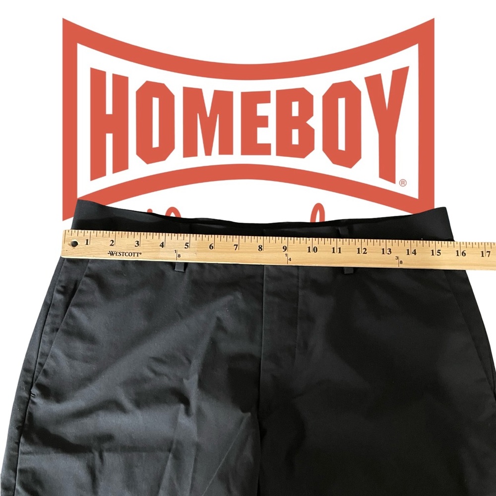 Classic Black Men's Flat Front Shorts - Picture 3 of 5